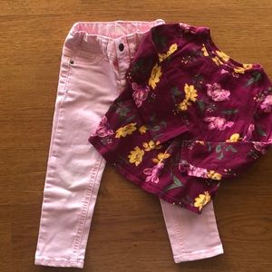 Toddler L/S Top and Skinny Jeans